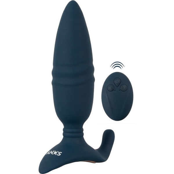 Anos: RC Thrusting Buttplug med vibration Blå
