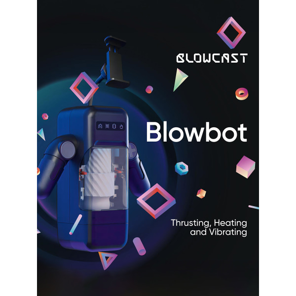 Blowcast: Blowbot, Premium Automatisk Masturbator Svart, Transparent, Vit