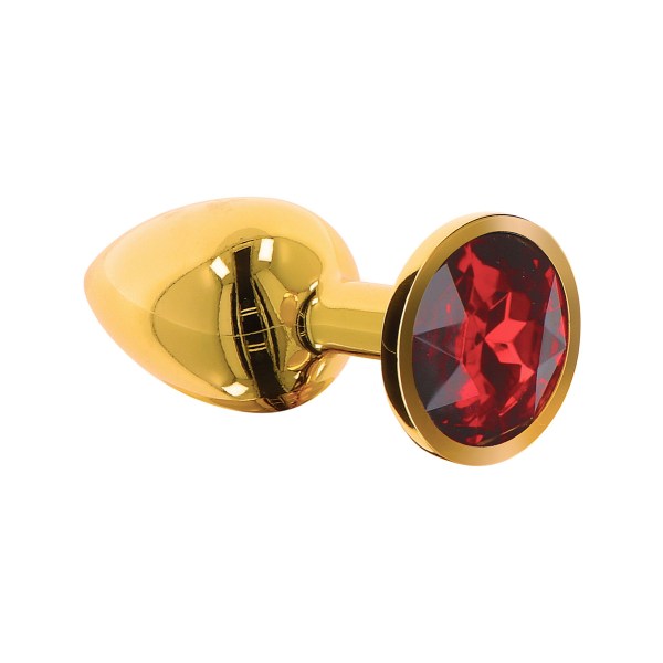 Taboom Luxury: Butt Plug Diamond Jewel, small Guld, Röd Small