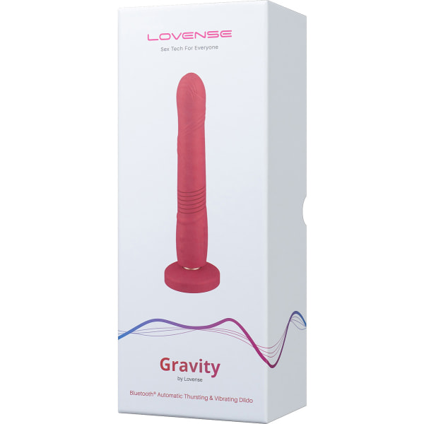 Lovense: Gravity, Bluetooth Thrusting Dildo Röd
