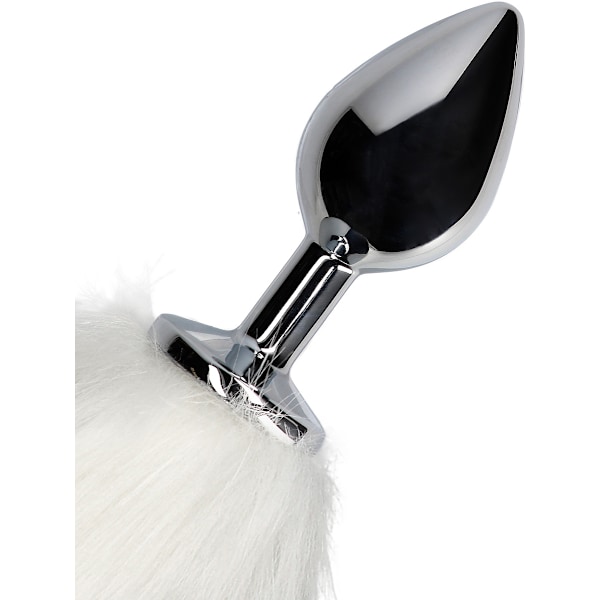 Ouch!: Light-up Fox Tail with Metal Butt Plug Silver, Vit