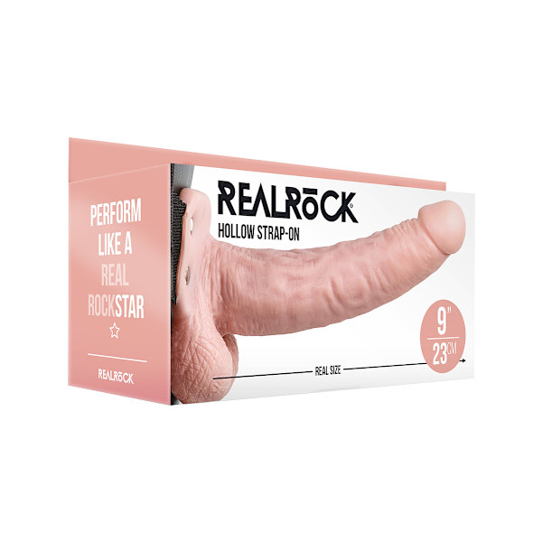 RealRock: Hollow Strap-on, 23 cm Ljus hudfärg