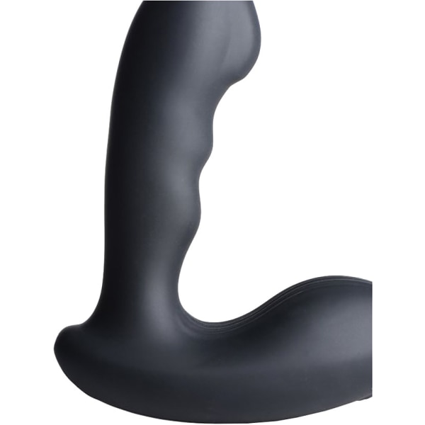 Alpha-Pro: 7X P-Strap Milker, Vibrating Prostate Plug with Rings Svart