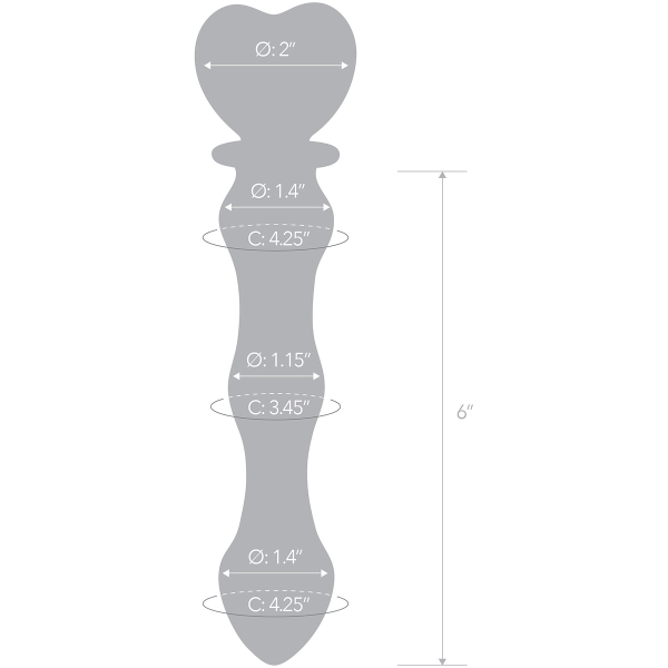 Gläs: Sweetheart Glass Dildo Rosa, Transparent