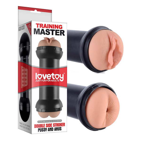 LoveToy: Training Master, Double Side Stroker, Pussy & Anus Ljus hudfärg