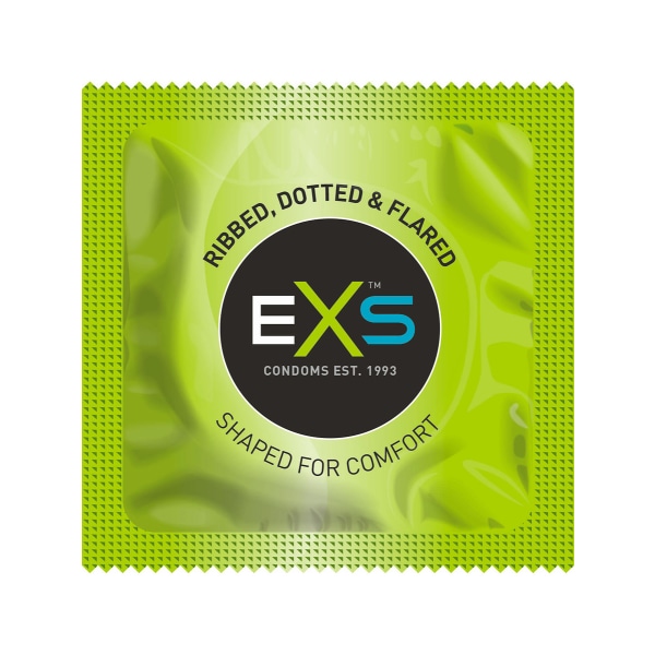 EXS Ribbed & Dotted: Kondomer, 100-pack Transparent