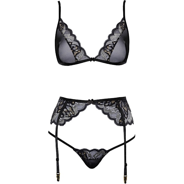 Kissable: 3-delat Set Underkläder, svart Svart L/XL