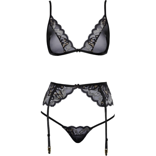 Kissable: 3-delat Set Underkläder, svart Svart S/M