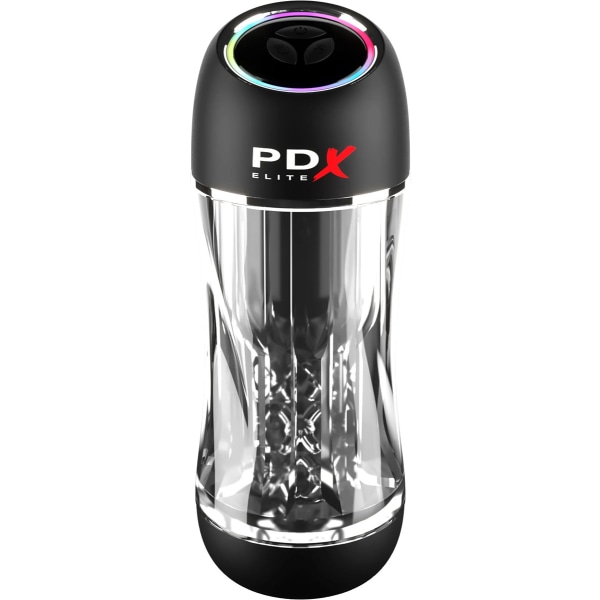 Pipedream PDX Elite: Viewtube Pro, See-Thru Stroker Svart, Transparent