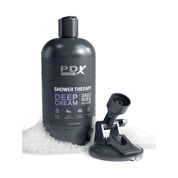 Pipedream PDX Plus: Shower Therapy Stroker, Deep Cream Transparent