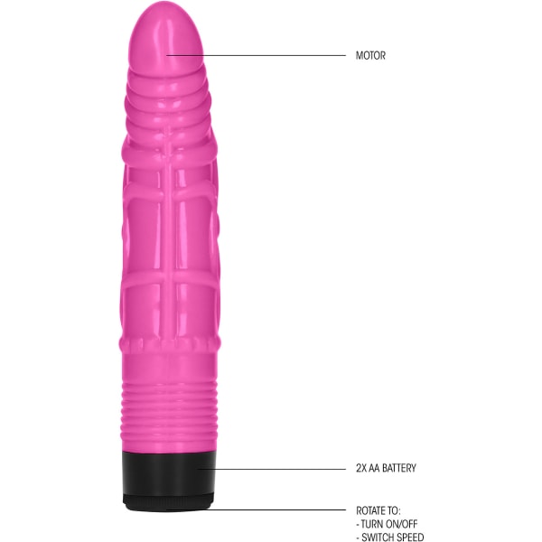 Shots Toys: GC 8 Inch Slight Realistic Dildo Vibe, rosa Rosa