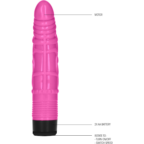 Shots Toys: GC 8 Inch Slight Realistic Dildo Vibe, rosa Rosa