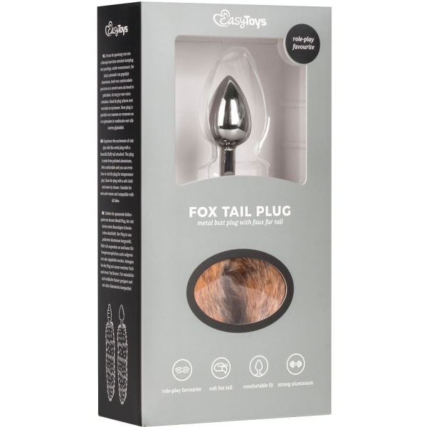 EasyToys: Fox Tail Plug No. 7, small, silver/brown Brun, Silver