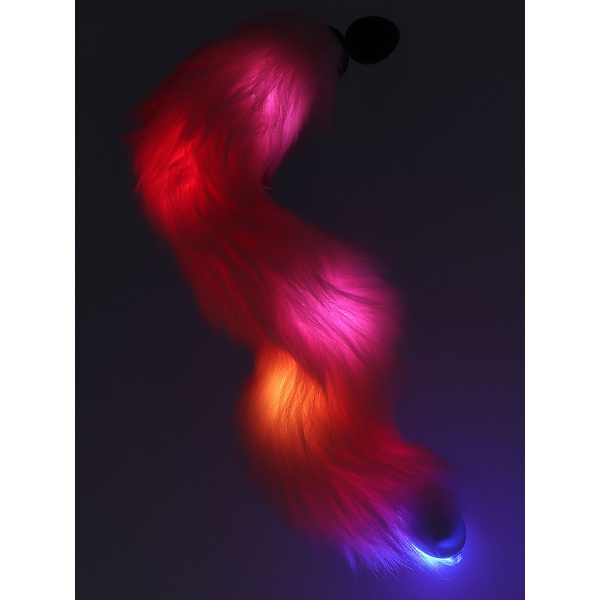 Taboom: Butt Plug with LED Unicorn Tail Rosa, Svart