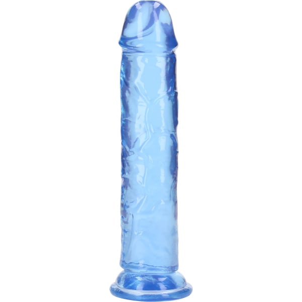 RealRock: Crystal Clear Straight Realistic Dildo, 20 cm Blå