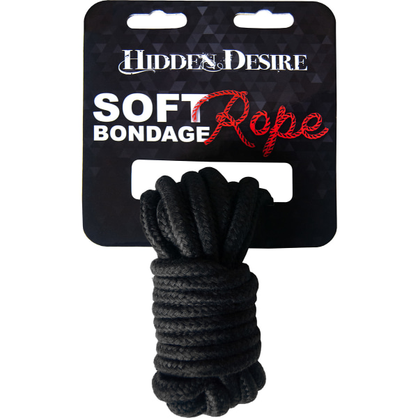 Hidden Desire: Bondage Rope, 5m, black Svart