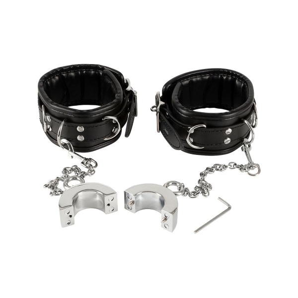 Fetish Collection: Hand Cuffs & Cock Ring Silver, Svart