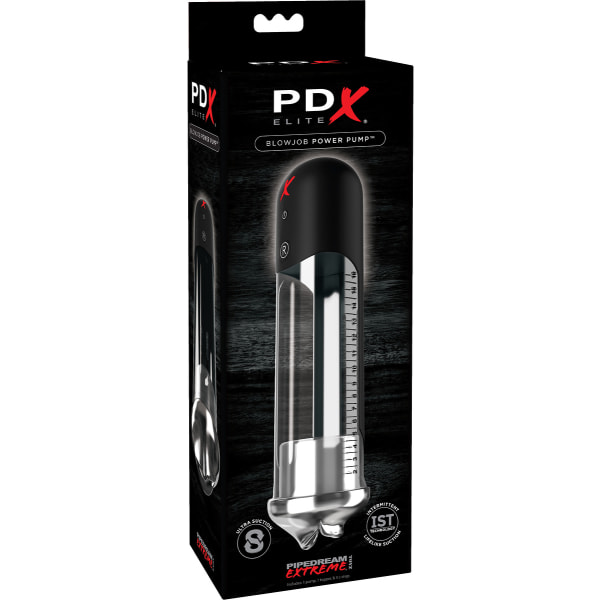 Pipedream PDX Elite: Blowjob Power Pump Svart, Transparent