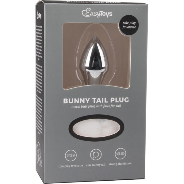 EasyToys: Bunny Tail Plug No. 1, silver/white Silver, Vit