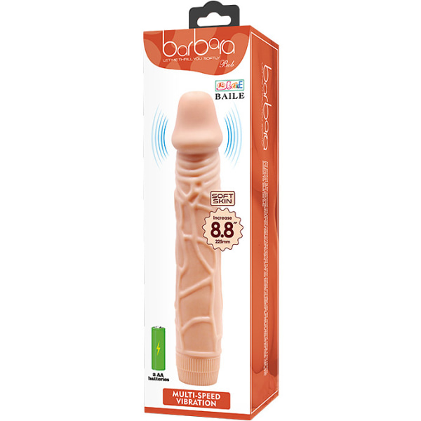 Barbara Bob: Realistisk Multi-Speed Vibrator, 22.5 cm Ljus hudfärg