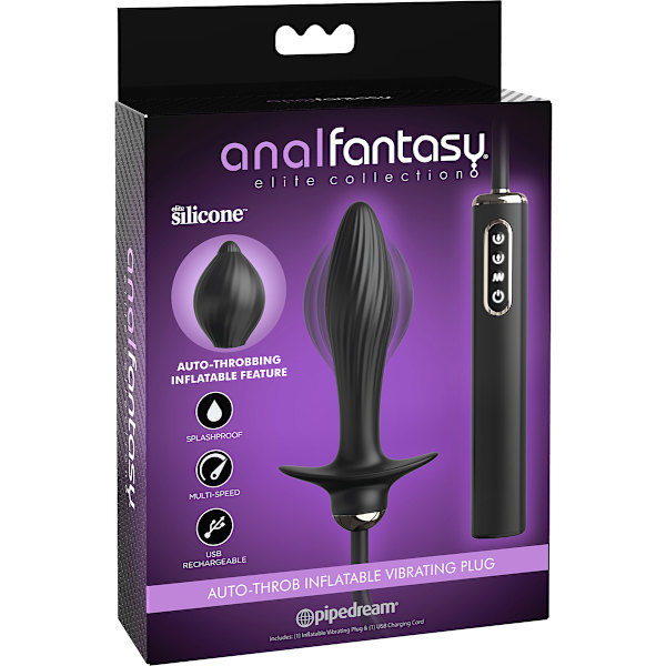 Pipedream Anal Fantasy: Auto-Throb Inflatable Vibrating Plug Svart