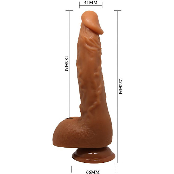 Beautiful Jason: Realistisk Dildo med Sugpropp, 25 cm, mörk Mörk hudfärg