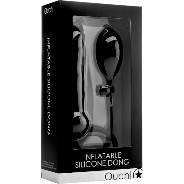 Ouch!: Inflatable Silicone Dong, svart Svart