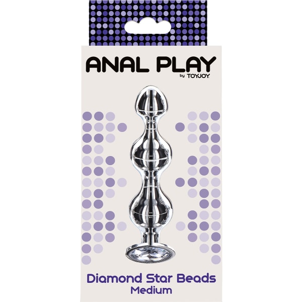 Toy Joy: Anal Play, Diamond Star Beads, medium Silver, Transparent