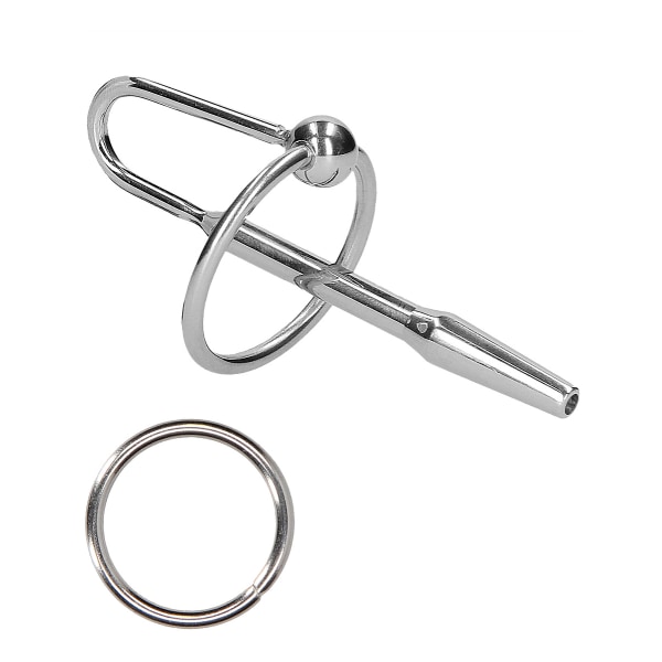 Ouch!: Urethral Sounding, Steel Plug with Ring, 8 mm Silver