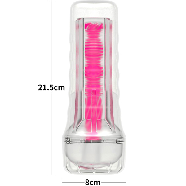 LoveToy: Lumino Play Masturbator, Pink Glow Rosa, Självlysande, Transparent