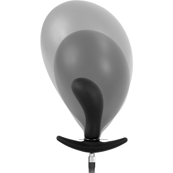 Rimba: Inflatable Curved Anal Plug with Pump Svart