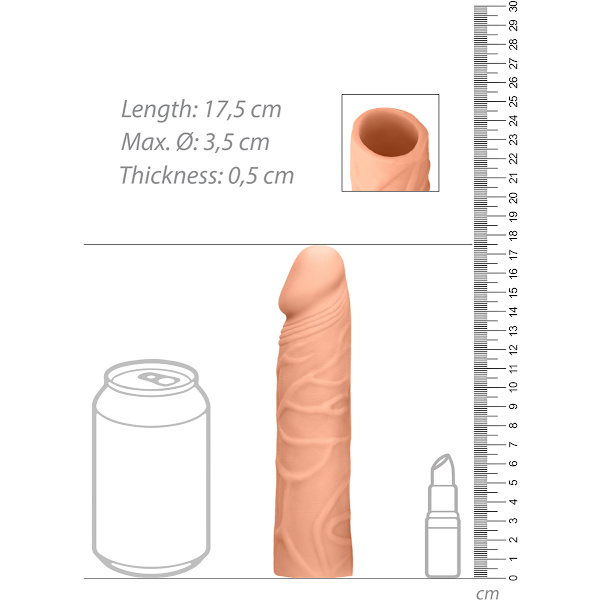 RealRock Skin: Penis Extender Ljus hudfärg 17,5 cm