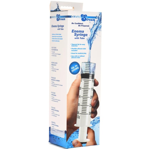 CleanStream: Enema Syringe with Tube (300 ml) Transparent