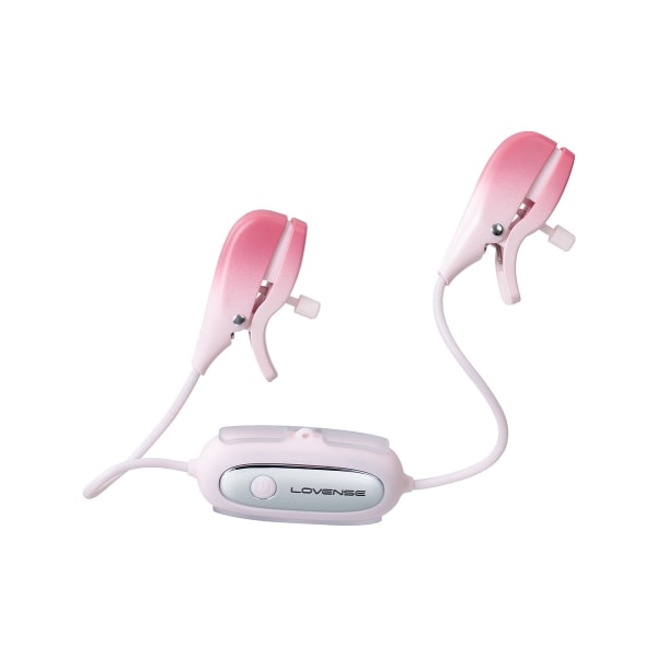Lovense: Gemini, Bluetooth Vibrating Nipple Clamps Rosa