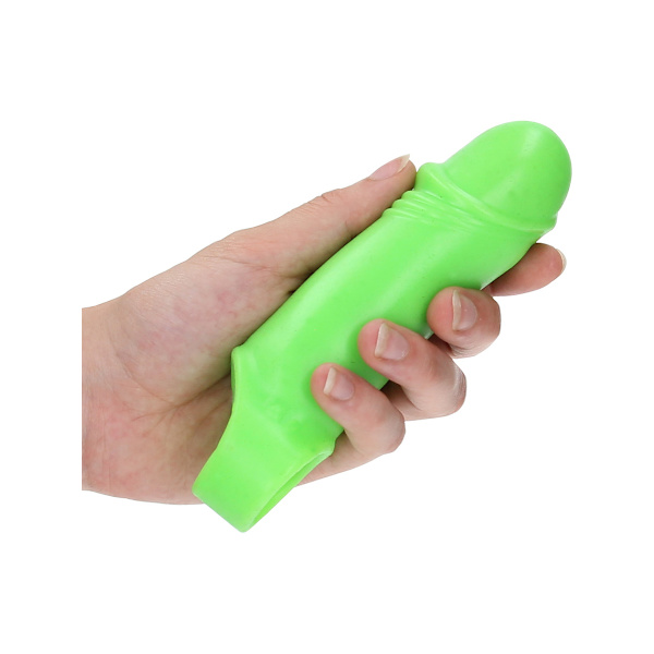 Ouch! Glow in the Dark: Smooth Thick Stretchy Penis Sleeve Grön, Självlysande