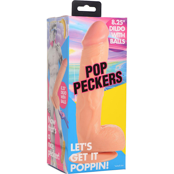 Pop Peckers: Poppin Dildo, 21 cm, ljus Ljus hudfärg