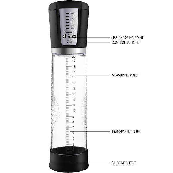 Pumped: Premium Rechargeable Automatic Pump Svart, Transparent