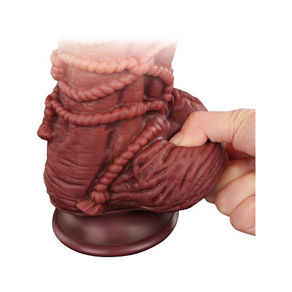 LoveToy: Dual-layered Silicone Cock with Rope, 24.5 cm Ljus hudfärg, Mörk hudfärg