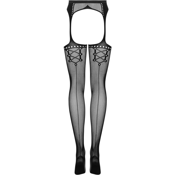 Obsessive: S314 Garter Stocking, S/M/L Svart one size