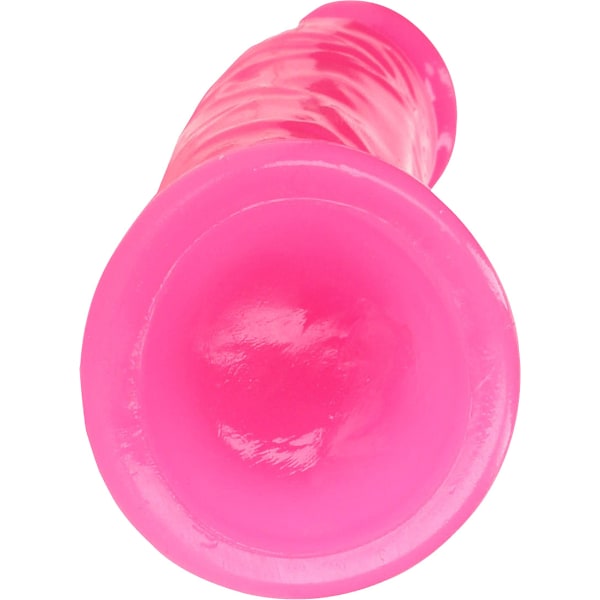RealRock: Glow in the Dark Realistic Dildo, 15.5 cm Rosa, Självlysande