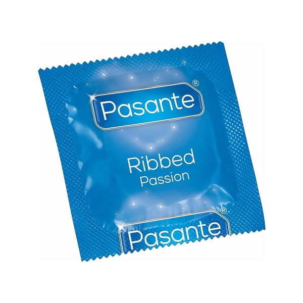 Pasante Ribbed Passion: Kondomer, 144-pak Transparent