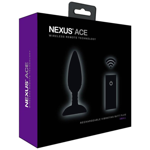 Nexus: Ace, Remote Control Vibrating Butt Plug, small Svart