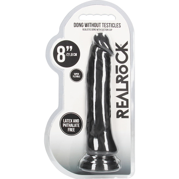 RealRock Skin: Realistic Dildo, 21.5 cm Svart