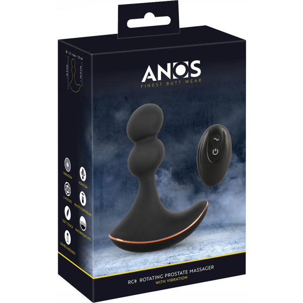 Anos: RC Rotating Prostate Massager with Vibration Svart