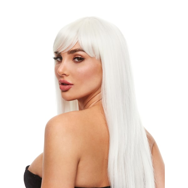 Pleasure Wigs: Amber White Peruk, glow-in-the-dark Självlysande, Vit