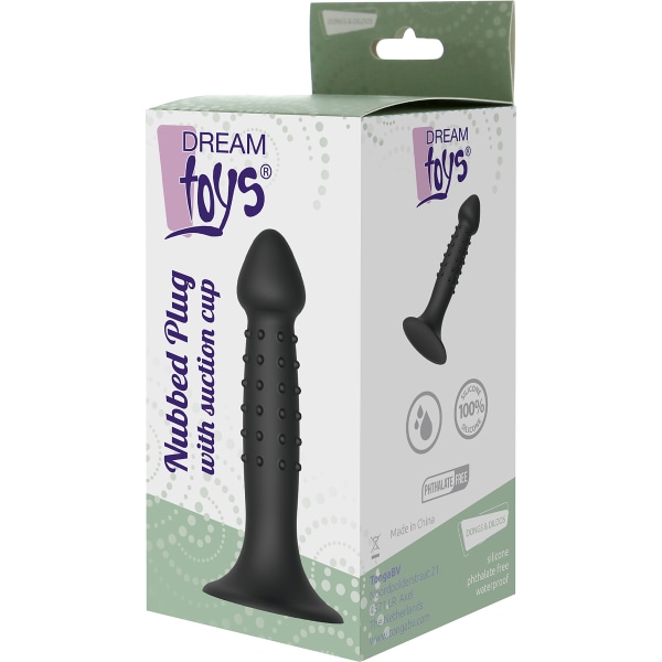 Dream Toys: Nubbed Plug with Suction Cup Svart