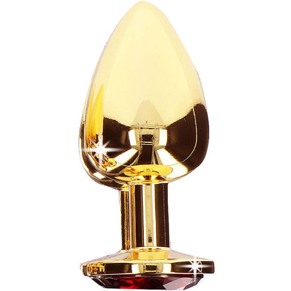 Taboom Luxury: Butt Plug Diamond Jewel Guld, Röd Large