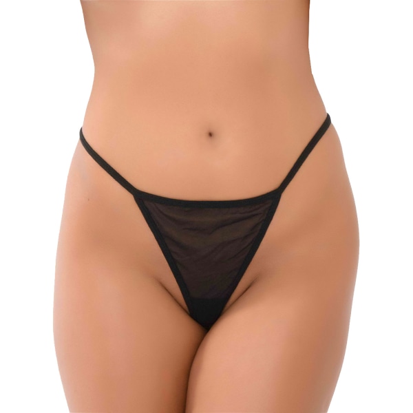 Daring Intimates: Lily Embroidered String, S/M Svart S/M