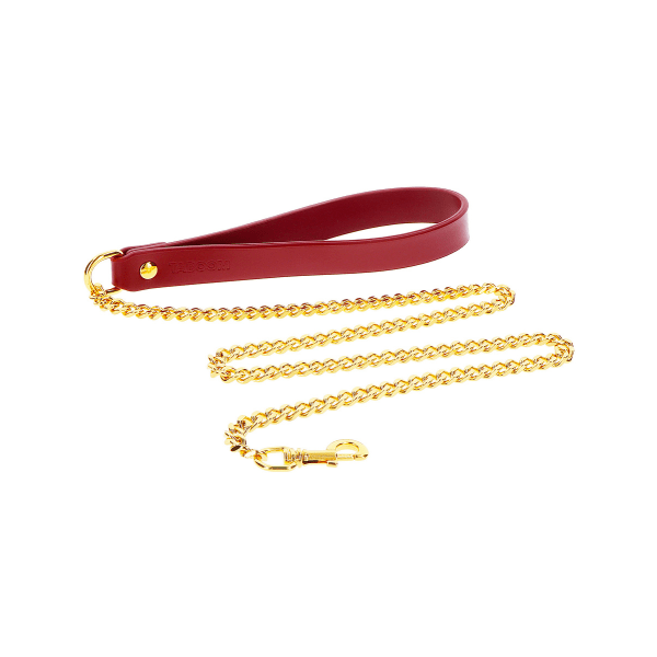 Taboom Luxury: Chain Leash Guld, Röd