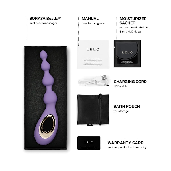 LELO: Soraya Beads, Vibrerande Analkulor, lila Lila